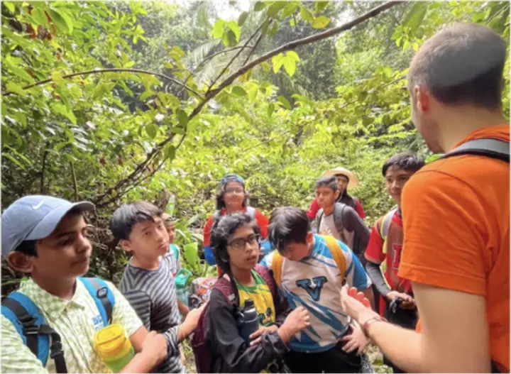 Tanarata students at Raptor Watch, Tanjung Tuan